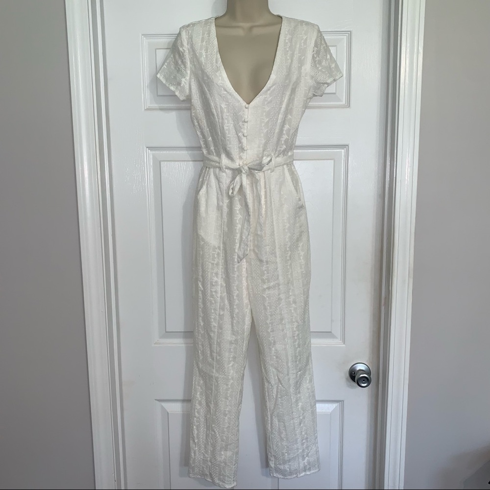 Blue Blush V-neck Jumpsuit